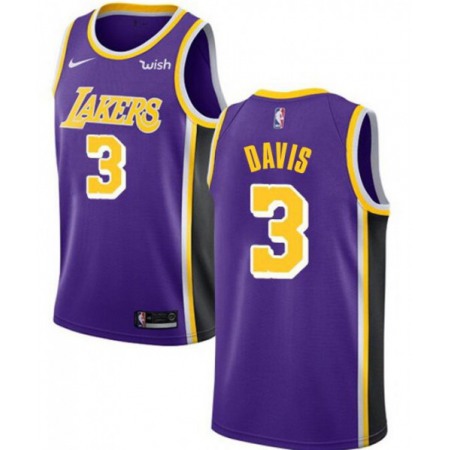 Men's Los Angeles Lakers #3 Anthony Davis Purple Stitched NBA Jersey