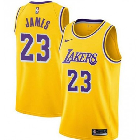 Youth Los Angeles Lakers #23 LeBron James Yellow Stitched Basketball Jersey