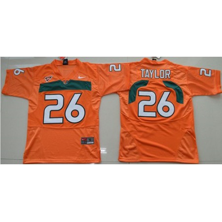 Hurricanes #26 Sean Taylor Orange Stitched Youth NCAA Jersey