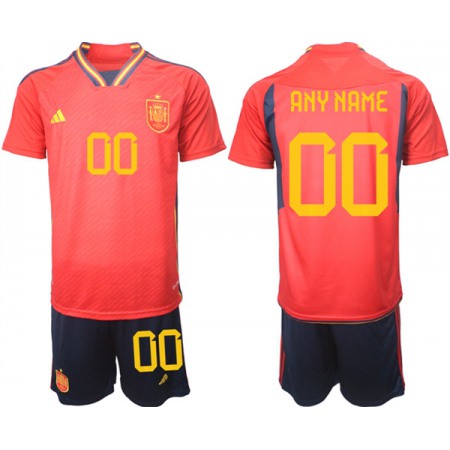 Men's Spain Custom Red Home Soccer Jersey Suit