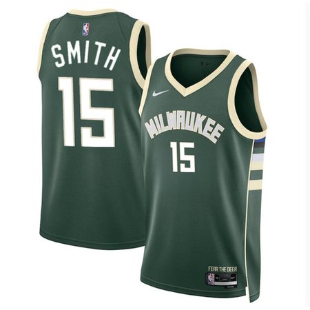 Men's Milwaukee Bucks #15 Tyler Smith Green 2024 Draft Icon Edition Stitched Basketball Jersey