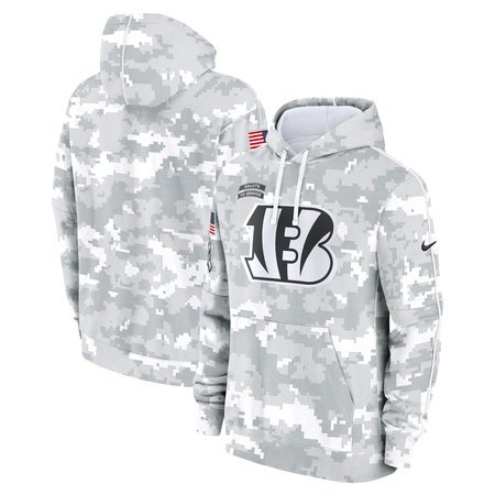 Men's Cincinnati Bengals Nike Arctic Camo 2024 Salute To Service Big & Tall Club Fleece Pullover Hoodie