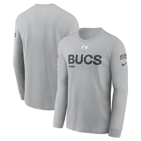 Men's Tampa Bay Buccaneers Nike Gray 2024 Salute To Service Long Sleeve T-Shirt