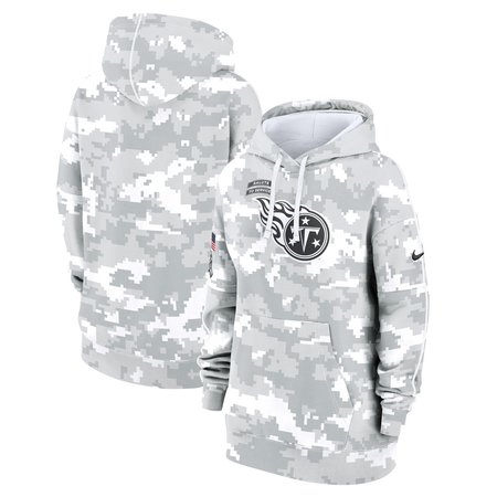 Women's Tennessee Titans Nike Arctic Camo 2024 Salute To Service Club Fleece Pullover Hoodie