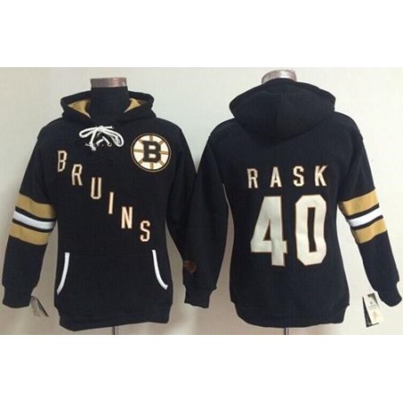 Boston Bruins #40 Tuukka Rask Black Women's Old Time Heidi NHL Hoodie