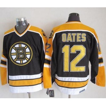 Bruins #12 Adam Oates Black CCM Throwback New Stitched NHL Jersey