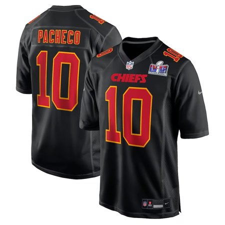 Men's Kansas City Chiefs #10 Isiah Pacheco Nike Black Super Bowl LVIII Carbon Fashion Game Player Jersey