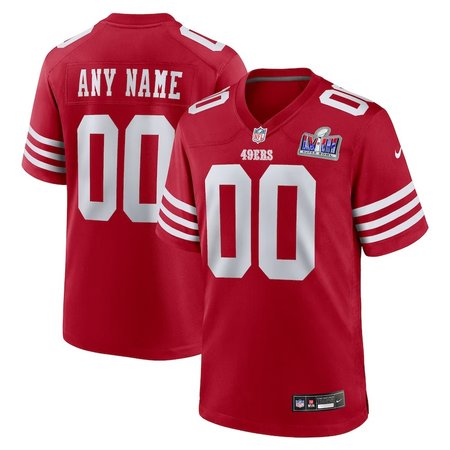 Men's San Francisco 49ers Nike Scarlet Super Bowl LVIII Patch Custom Game Jersey