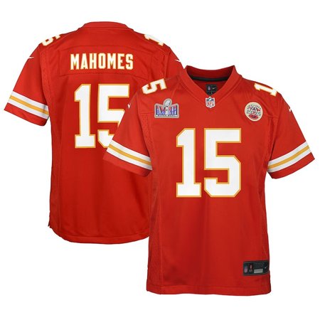 Youth Kansas City Chiefs #15 Patrick Mahomes Nike Red Super Bowl LVIII Patch Game Jersey